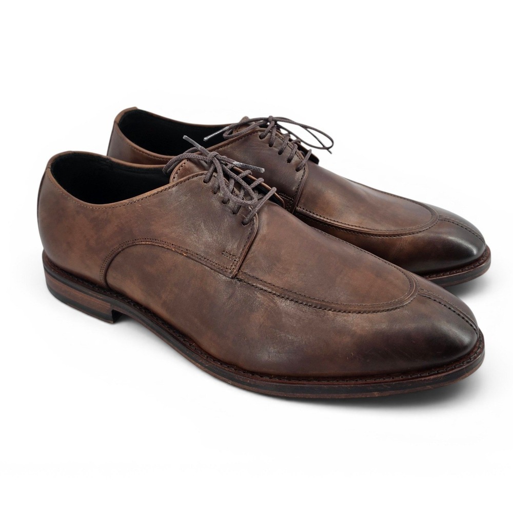 Allen Edmonds Crosby Street Brown Leather Derby Split Toe Shoes Men's 10 USA